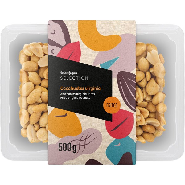 EL CORTE INGLES cacahuetes Virginia fritos pelados tarrina 500 g