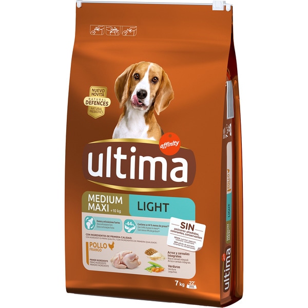 Medium Maxi Light pienso para perros adultos medianos y grandes con pollo bolsa 7 kg