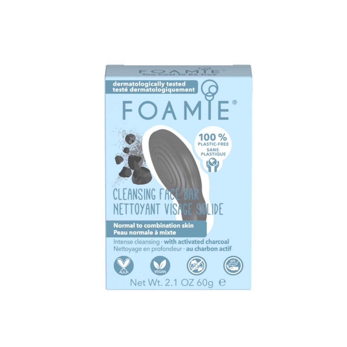 Imagem 0 de Sabonete de Limpeza de Rosto Face Bar Too Coal To Be True - Pele Normal a Mista 60gr Foamie