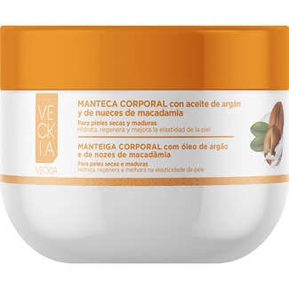VECKIA manteca corporal con aceite de argán y de nueces de macadamia tarro 250 ml para pieles secas y maduras