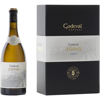 GODEVAL 1986 vino blanco godello DO Valdeorras Estuche botella 75 cl + 1 copa