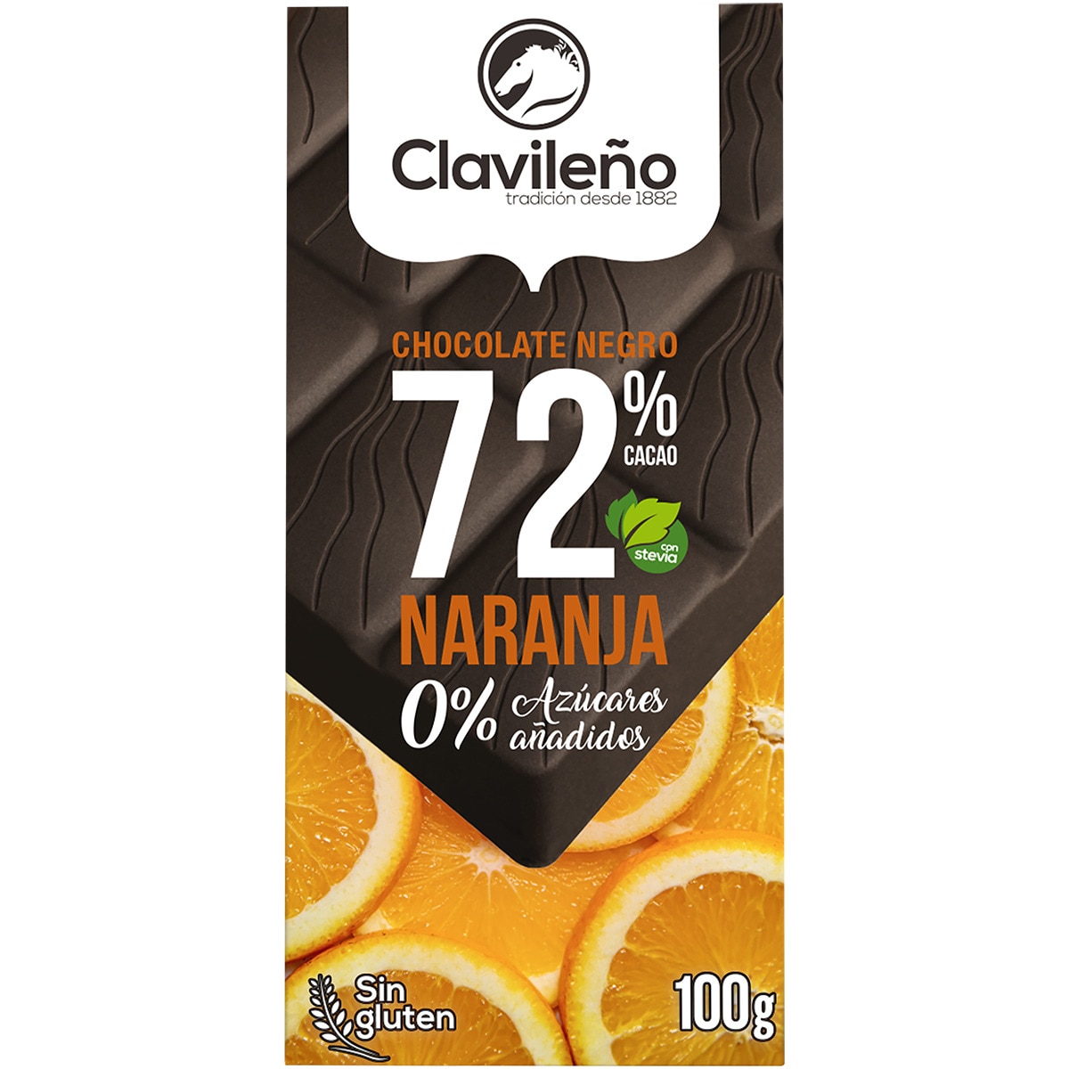Chocolate extrafino puro 70 cacao y naranja sin gluten y sin azúcares