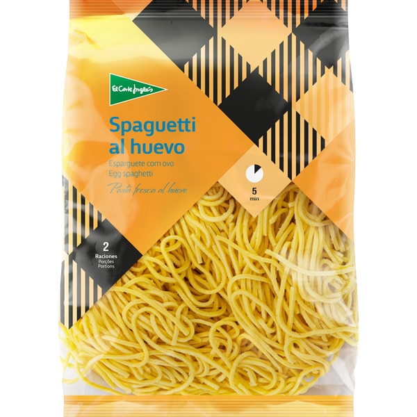 EL CORTE INGLES pasta fresca al huevo spaguetti 2 raciones envase 250 g