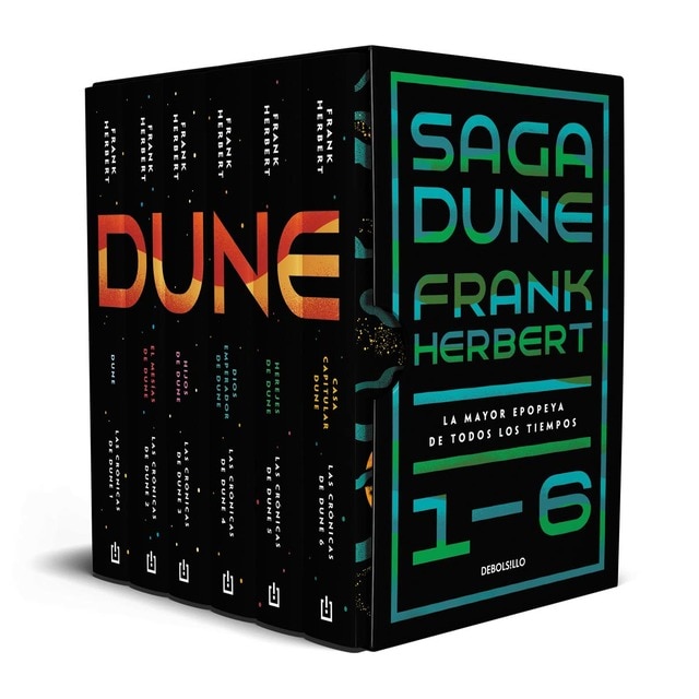 Saga Dune 1-6. La mayor epopeya de todos los tiempos: edición estuche con: Dune | El mesías de Dune | Hijos de Dune | Dios   (Bolsillo) (Tapa blanda)