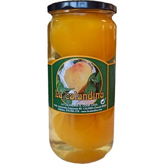 LA CALANDINA whole peach in syrup 3 units flask 330 drained weight g