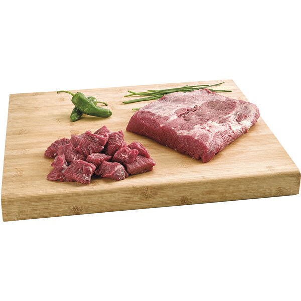 Carne magra de ternera troceada para fondue o ragout para guisar
