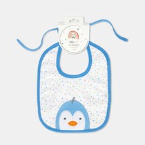 Cotton Juice Baby Home blue penguin bib