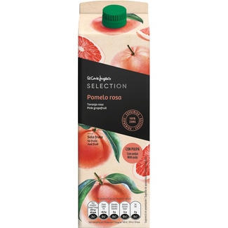 EL CORTE INGLES SELECTION zumo de pomelo rosa 100% exprimido con pulpa brik 1 l
