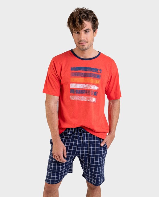 Men's red short sleeve pyjamas · Men's 