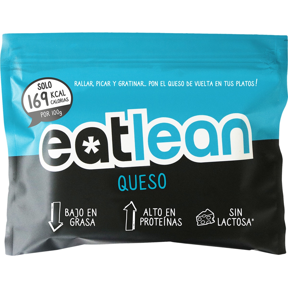 Queso inglés tipo cheddar bajo en grasas, alto en proteínas sin lactosa taco 350 g · EATLEAN