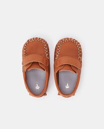 Baby boys' camel-coloured leather loafers