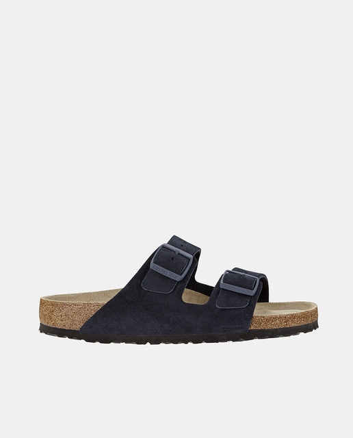 Sandalias de hombre en ante de color azul marino