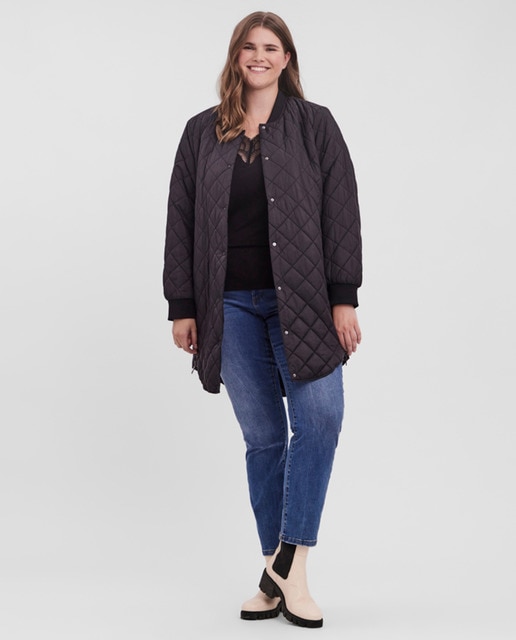 plus size collarless coat