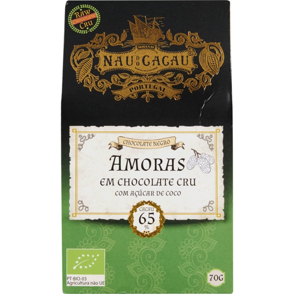 Chocolate Cru Amoras embalagem 70 g