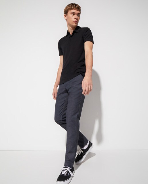 Men's slim-fit grey formal trousers 