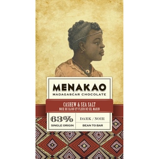 MENAKAO chocolate negro 63% cacao con anacardos y sal tableta 75 g