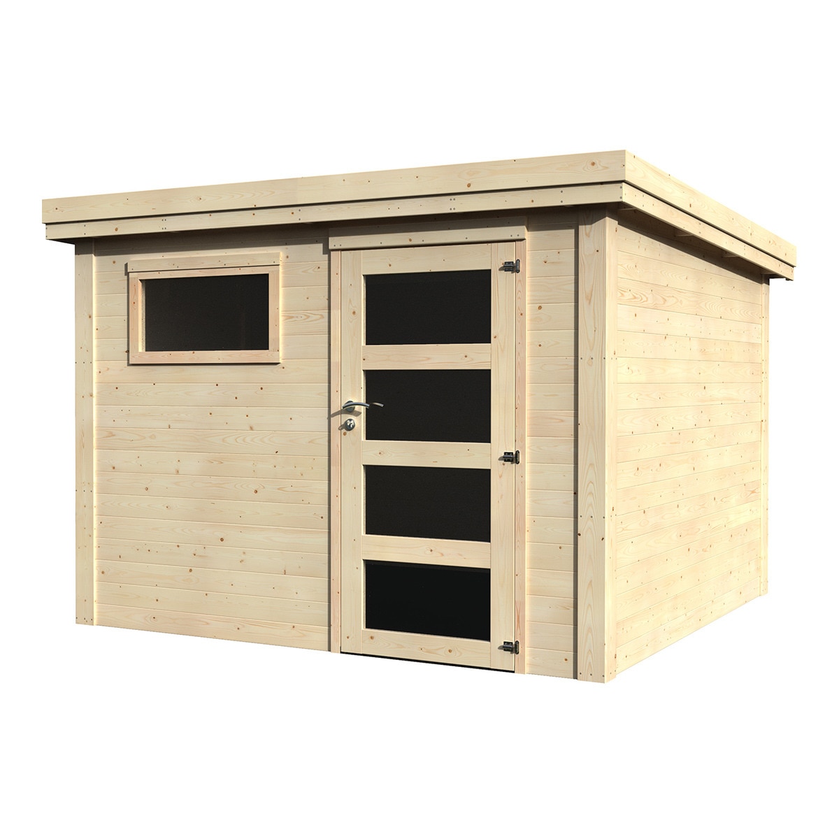 DECOR&JARDIN - Caseta machihembrada de madera natural Paco.