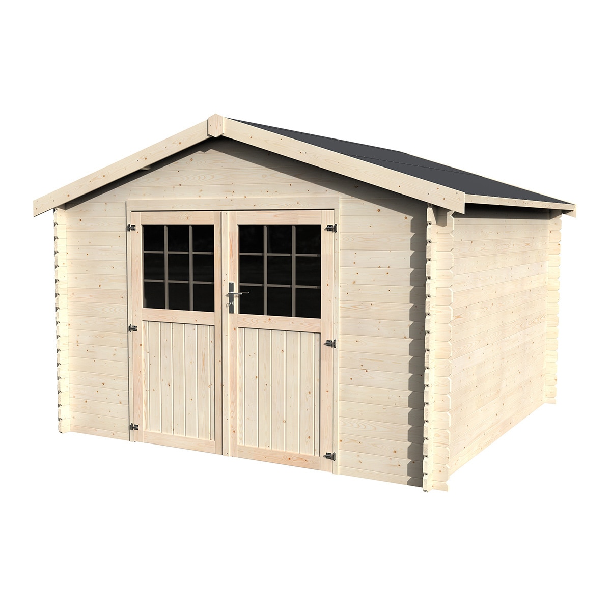 DECOR&JARDIN - Caseta machihembrada de madera natural Flovene.