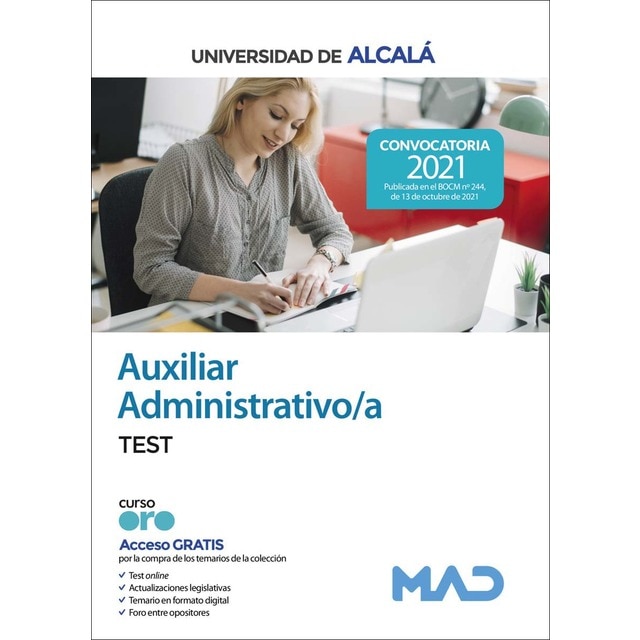 Auxiliar administrativo de la universidad de alcalá. Test (Tapa blanda)