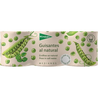 EL CORTE INGLES premium medium garden peas 3-pack tins 130 drained weight g
