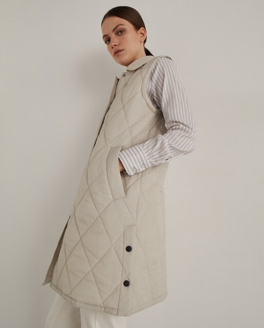 Doudoune longue sans manches femme