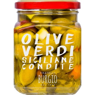 FRATELLI BURGIO Marinated green olives flask 314 g