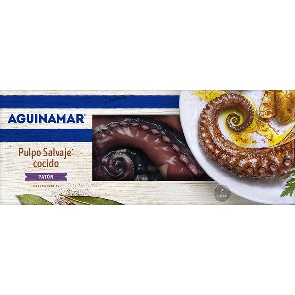 AGUINAMAR patas grandes de pulpo salvaje cocido bandeja 395 g 