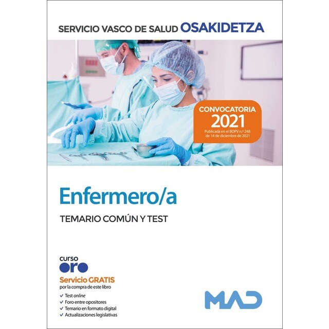 Enfermero/a de osakidetza-servicio vasco de salud. Temario común y test (Tapa blanda)