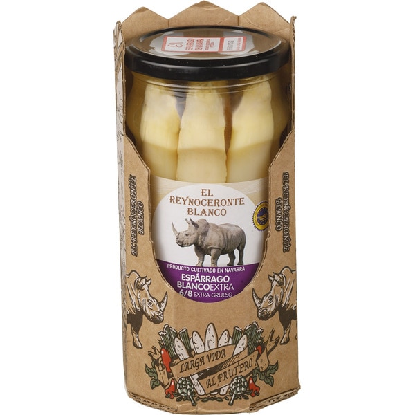 Extra thick white asparagus 6/8 fruits IGP Asparagus of Navarre jar 530 drained weight g · EL