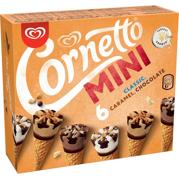 Buy assorted mini ice cream cones in various flavours 6 case 360 ml