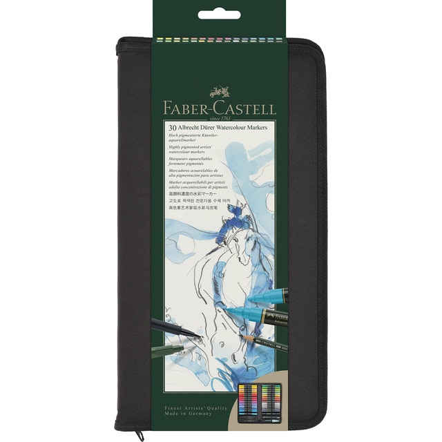 Estuche con Cremallera con 30 Marcadores Acuarelables Albrecht Dürer Faber-Castell.