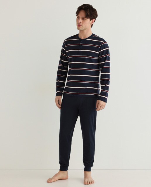 Men's long blue knit pyjamas · Men's fashion · El Corte Inglés