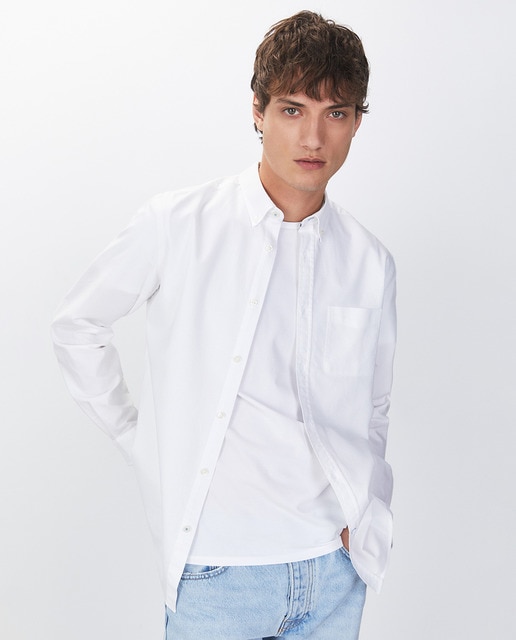 white oxford shirt with jeans