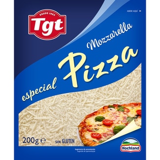 TGT queso mozzarella rallada especial pizza bolsa 200 g