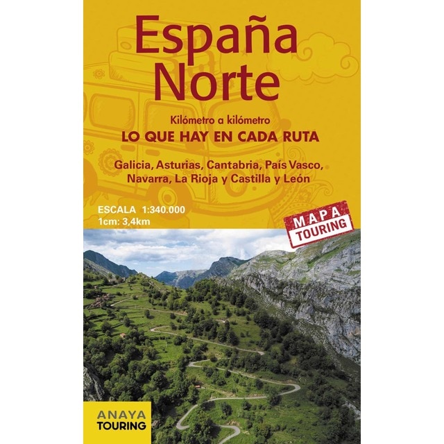 Mapa de carreteras España Norte 1:340.000 - (desplegable)