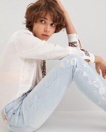 striped skinny jeans · Women's fashion 