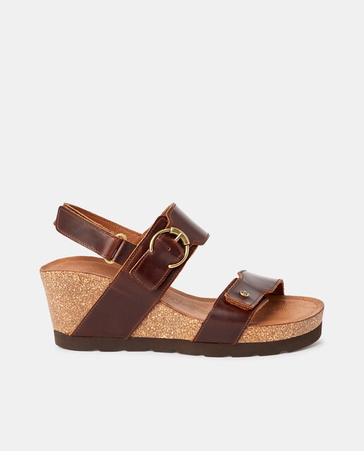 Women's brown leather wedge sandals · Women's fashion · El Corte Inglés