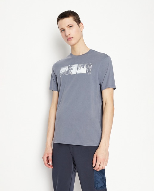 bluish grey t shirt