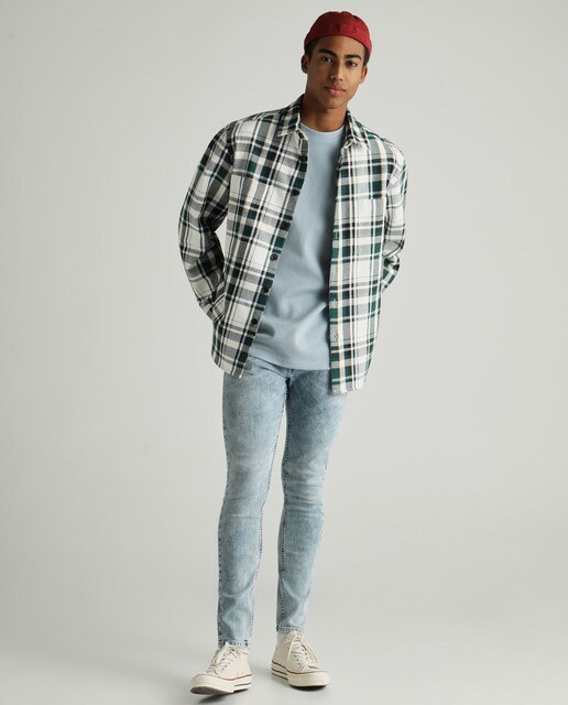 blue spray-on jeans · Men's fashion 