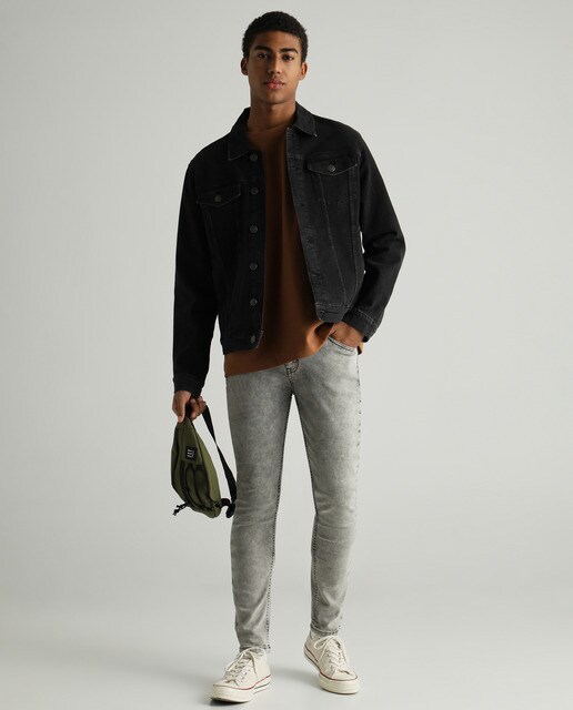 Men's grey spray-on jeans · Men's 