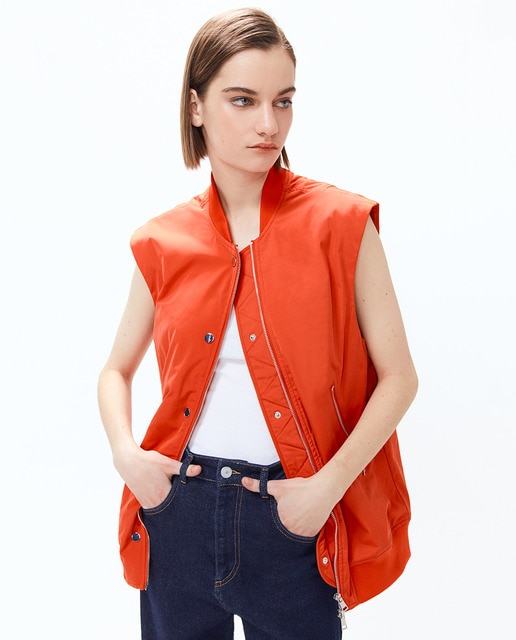 sleeveless bomber jacket