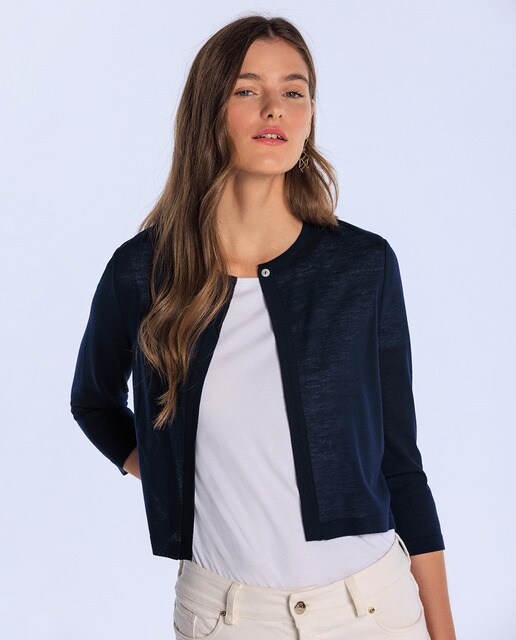 French-sleeve jacket round collar 