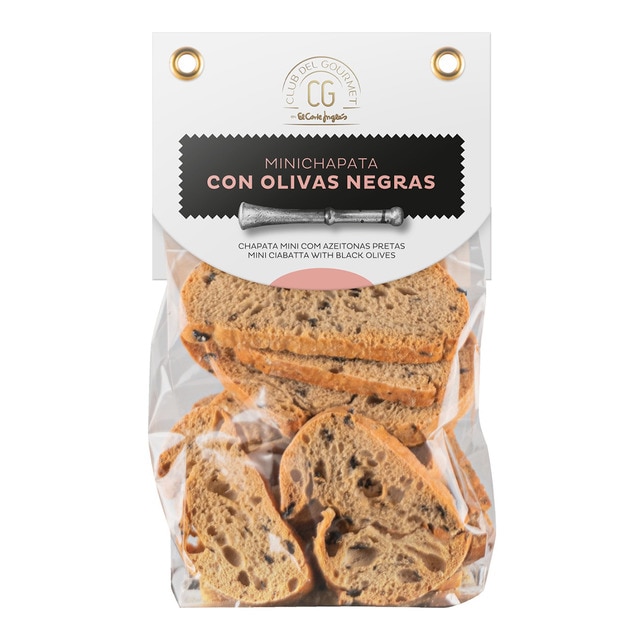 MINI CHAPATAS CON OLIVAS NEGRAS ENVASE 120G