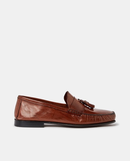 mens brown leather shoes with tassels