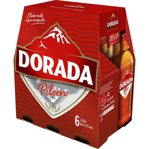 Buy Spanish Pilsen lager 6pack bottles 25 cl · DORADA · Supermercado