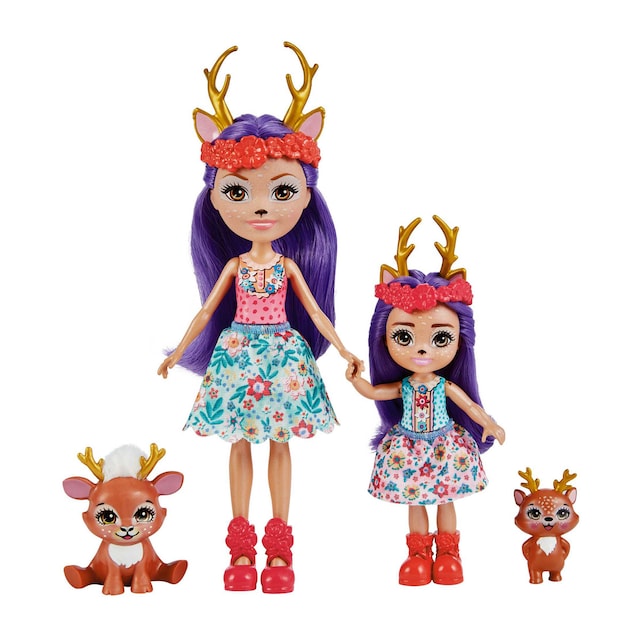 Muñecas hermanas Danessa y Danetta deer con mascotas ciervo Enchantimals