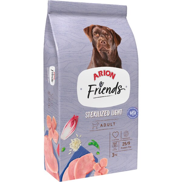 Friends Trockenfutter für sterilisierte erwachsene Hunde Light Tasche 3 kg