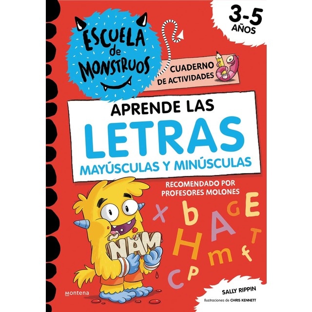 Escuela de Monstruos. Cuaderno de actividades - Aprende a escribir las LETRAS mayúsculas y minúsculas: Cuaderno de caligrafía para niño  (Tapa blanda)