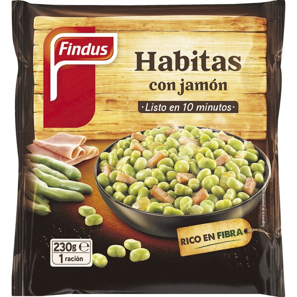 FINDUS habitas con jamón bolsa 230 g