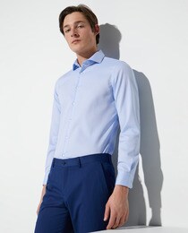 Men's slim-fit plain-coloured Easy Iron 